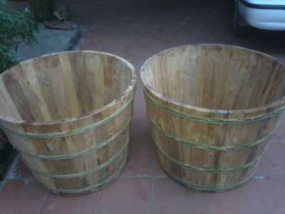 Bồn tắm gỗ Ngọc Am loại tròn